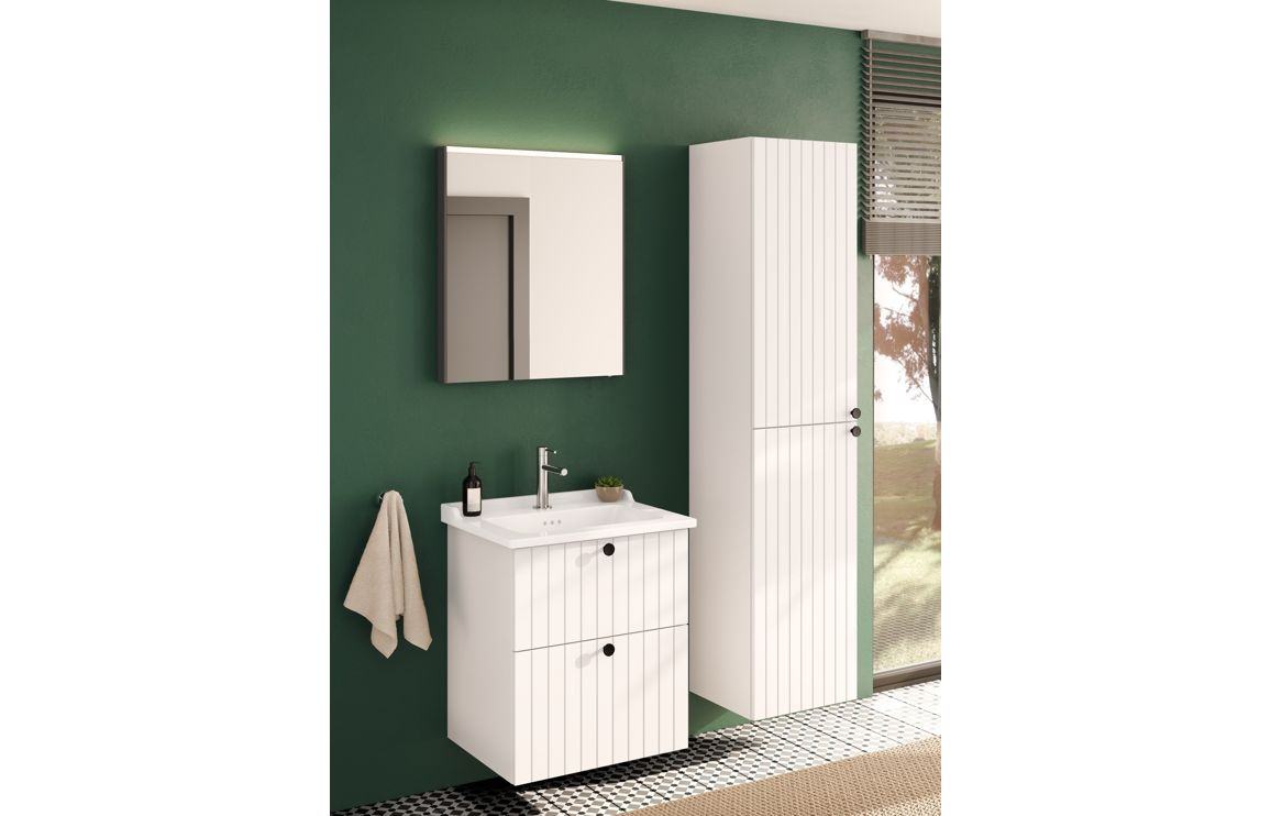 VitrA Root Groove 40cm 2 Door Tall Unit (LH Hinge) - Matt White, Matt Fjord Green, Matt Grey, Matt Dark Blue, Matt Graphite, Matt Light Grey,  Matt Retro Green