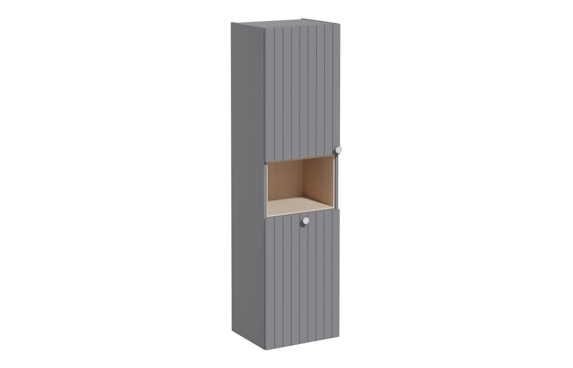 VitrA Root Groove 40cm 2 Door Semi-Tall Unit w/Laundry Basket - Matt White, Matt Fjord Green, Matt Grey, Matt Dark Blue, Matt Graphite, Matt Light Grey,  Matt Retro Green