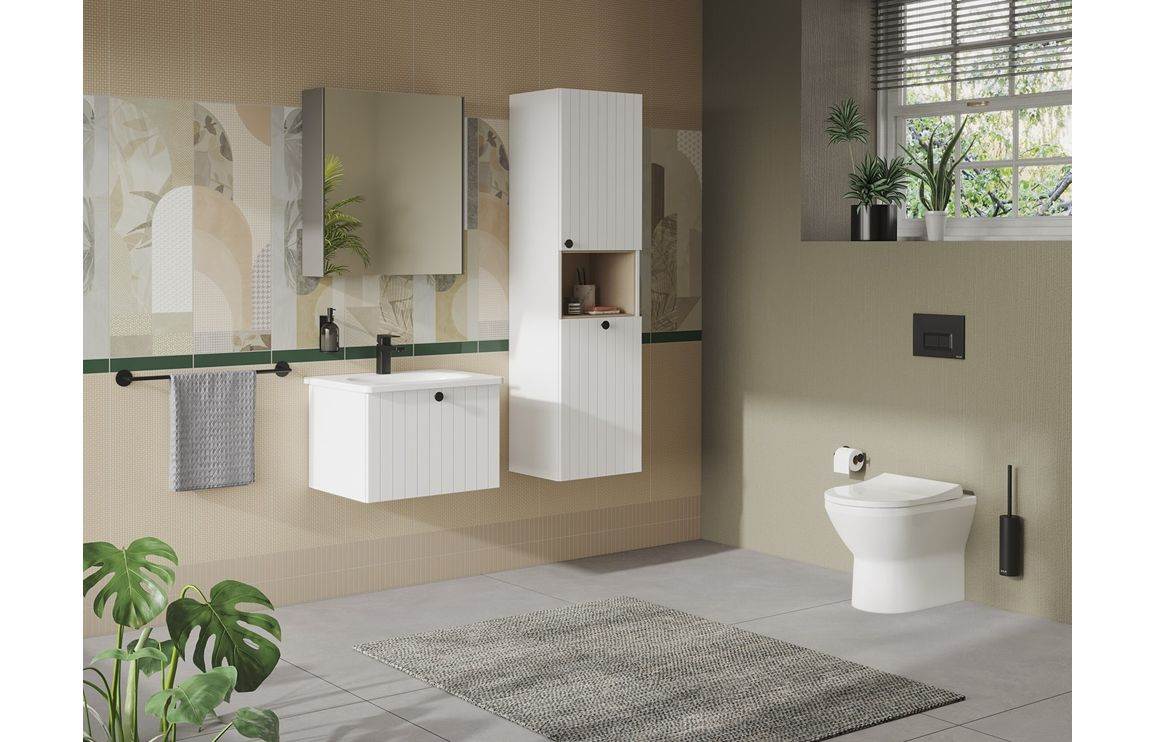 VitrA Root Groove 40cm 2 Door Semi-Tall Unit w/Laundry Basket - Matt White, Matt Fjord Green, Matt Grey, Matt Dark Blue, Matt Graphite, Matt Light Grey,  Matt Retro Green