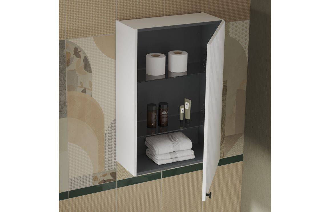 VitrA Root Groove 60cm 1 Door Upper/Wall Unit - Matt White, Matt Fjord Green, Matt Grey, Matt Dark Blue, Matt Graphite, Matt Light Grey,  Matt Retro Green