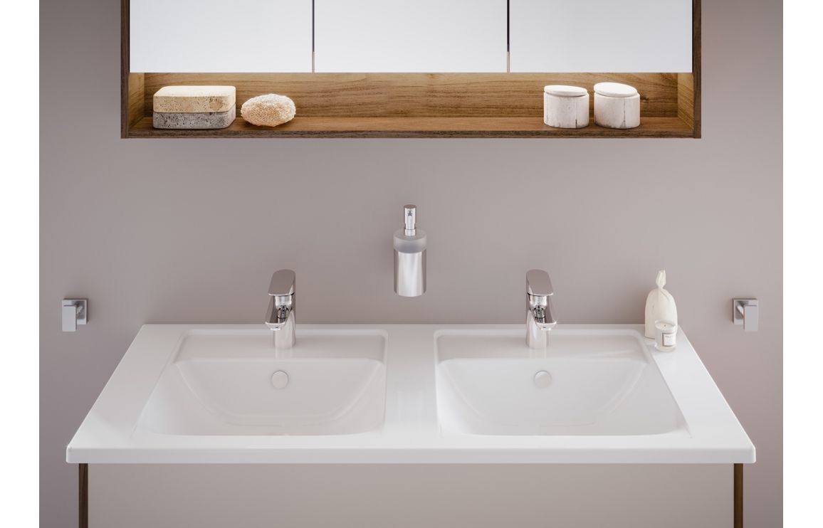 VitrA Integra 1200x470mm 2TH Vanity Basin w/Overflow - White