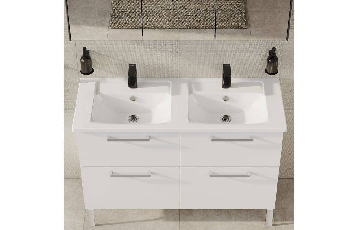 VitrA Integra 1200x470mm 2TH Vanity Basin w/Overflow - White