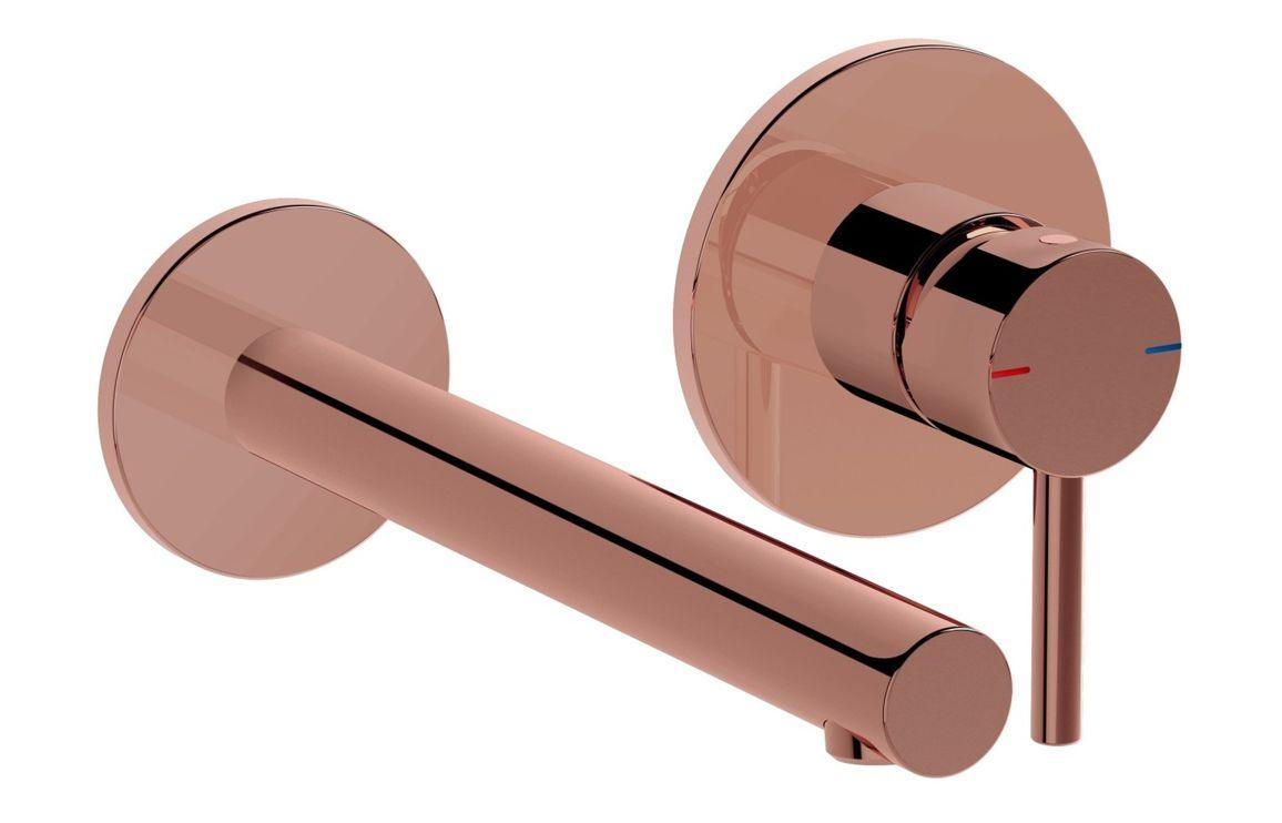 VitrA Origin Wall Mounted 2-Hole Basin Mixer: Brushed Nickel, Chrome, Matt Black, Soft Copper