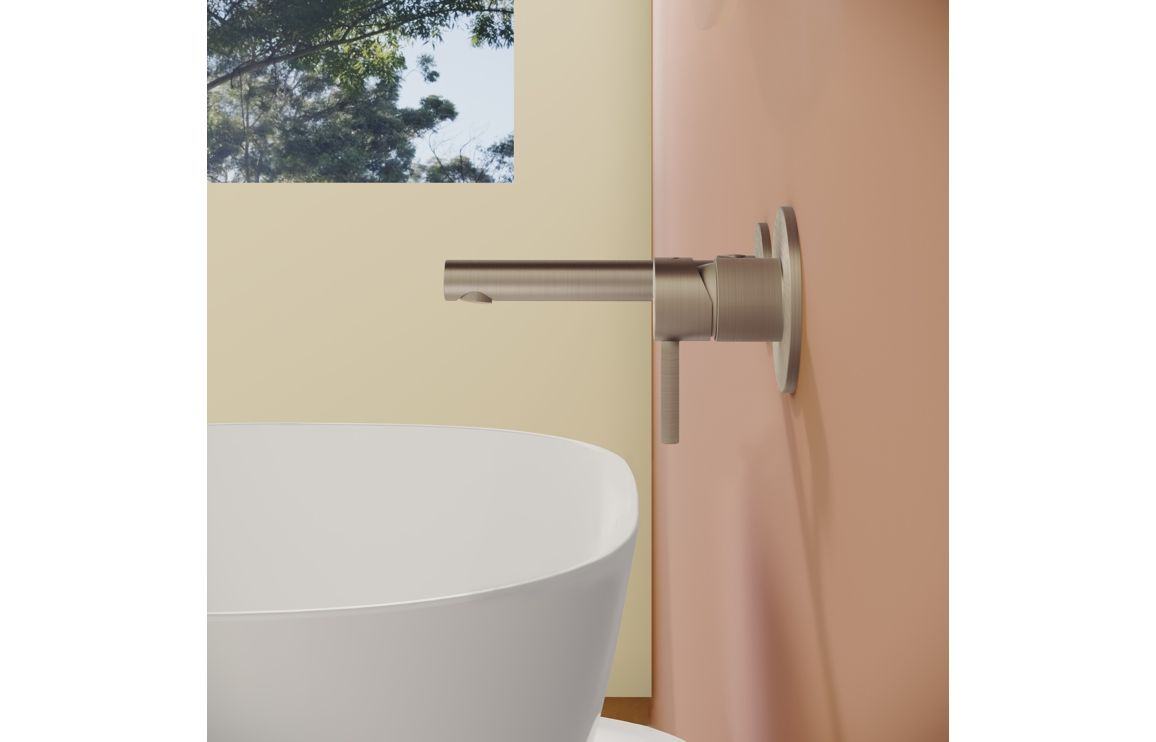 VitrA Origin Wall Mounted 2-Hole Basin Mixer: Brushed Nickel, Chrome, Matt Black, Soft Copper