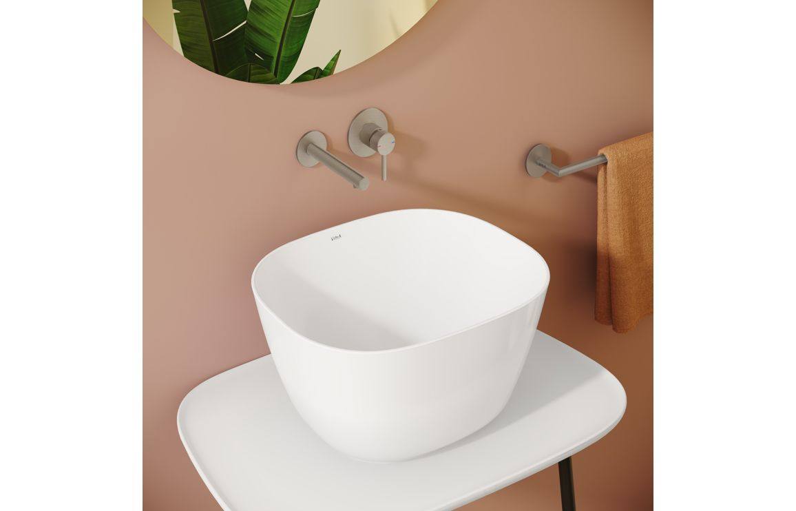 VitrA Origin Wall Mounted 2-Hole Basin Mixer: Brushed Nickel, Chrome, Matt Black, Soft Copper