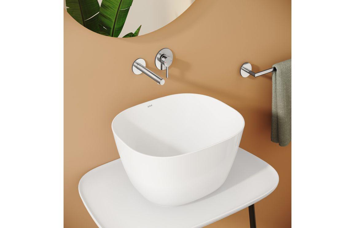VitrA Origin Wall Mounted 2-Hole Basin Mixer: Brushed Nickel, Chrome, Matt Black, Soft Copper