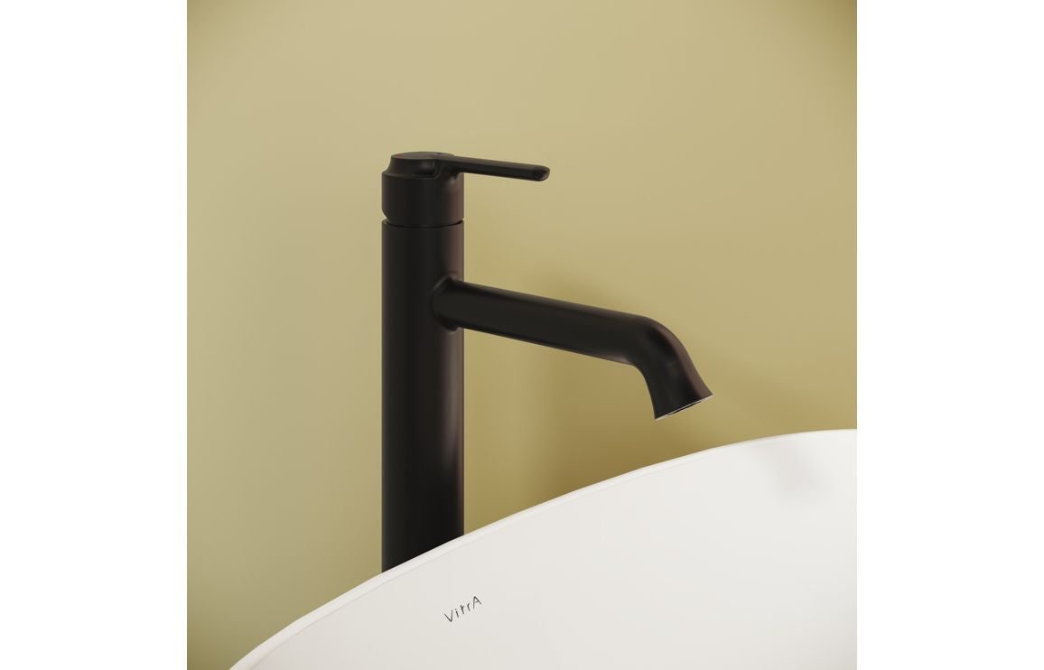 VitrA Origin Classic Tall Basin Mixer (Top Handle): Brushed Gold, Chrome, Matt Black, Soft Copper