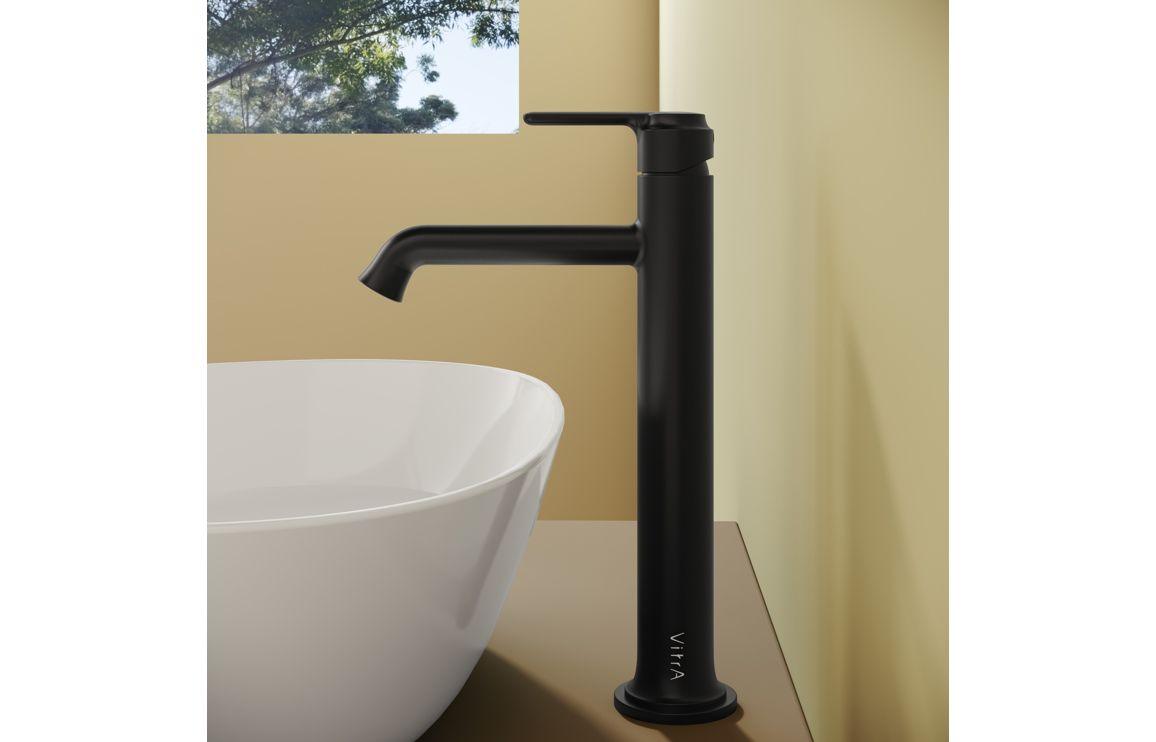 VitrA Origin Classic Tall Basin Mixer (Top Handle): Brushed Gold, Chrome, Matt Black, Soft Copper
