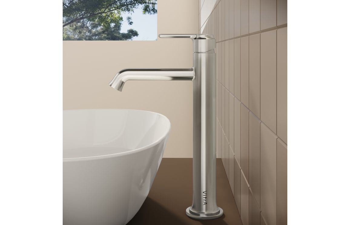 VitrA Origin Classic Tall Basin Mixer (Top Handle): Brushed Gold, Chrome, Matt Black, Soft Copper