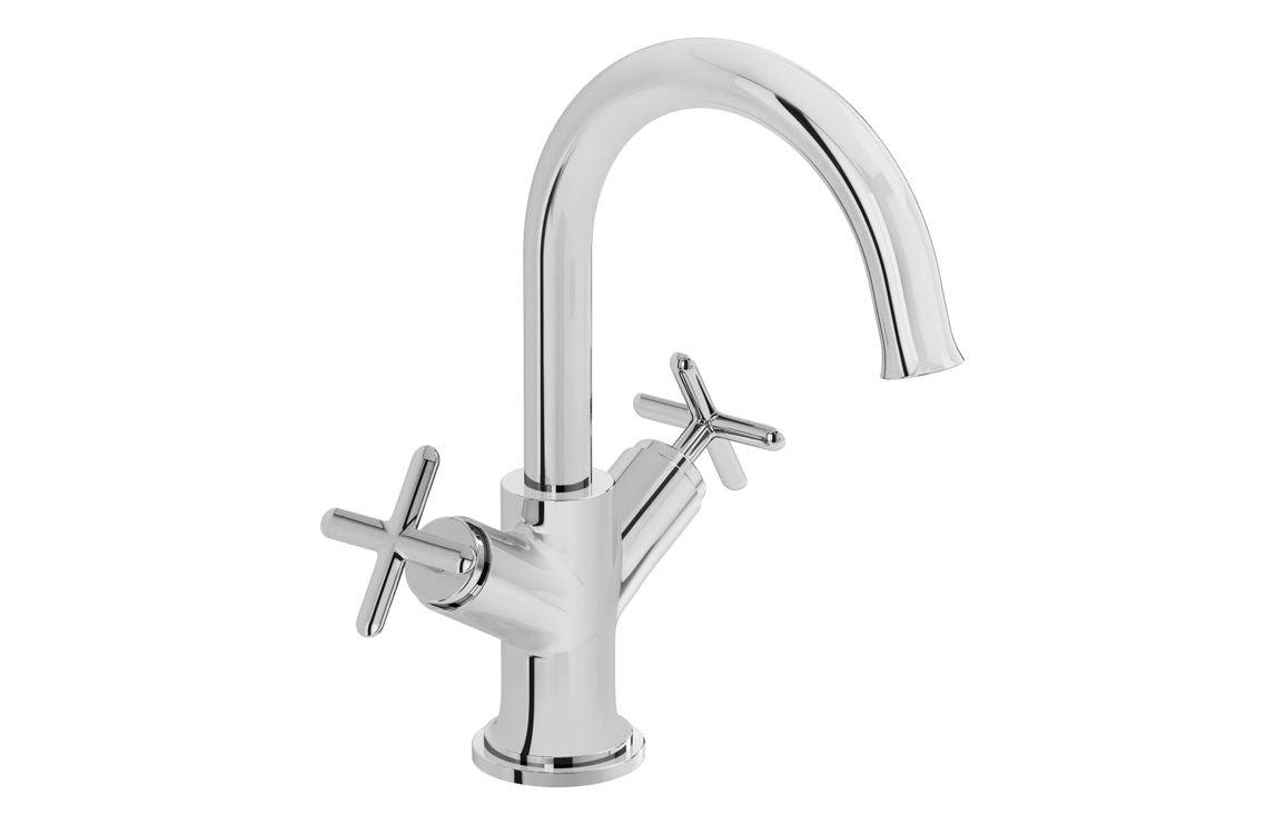 VitrA Origin Classic Basin Mixer (Cross Handles): Brushed Gold, Chrome, Matt Black, Soft Copper