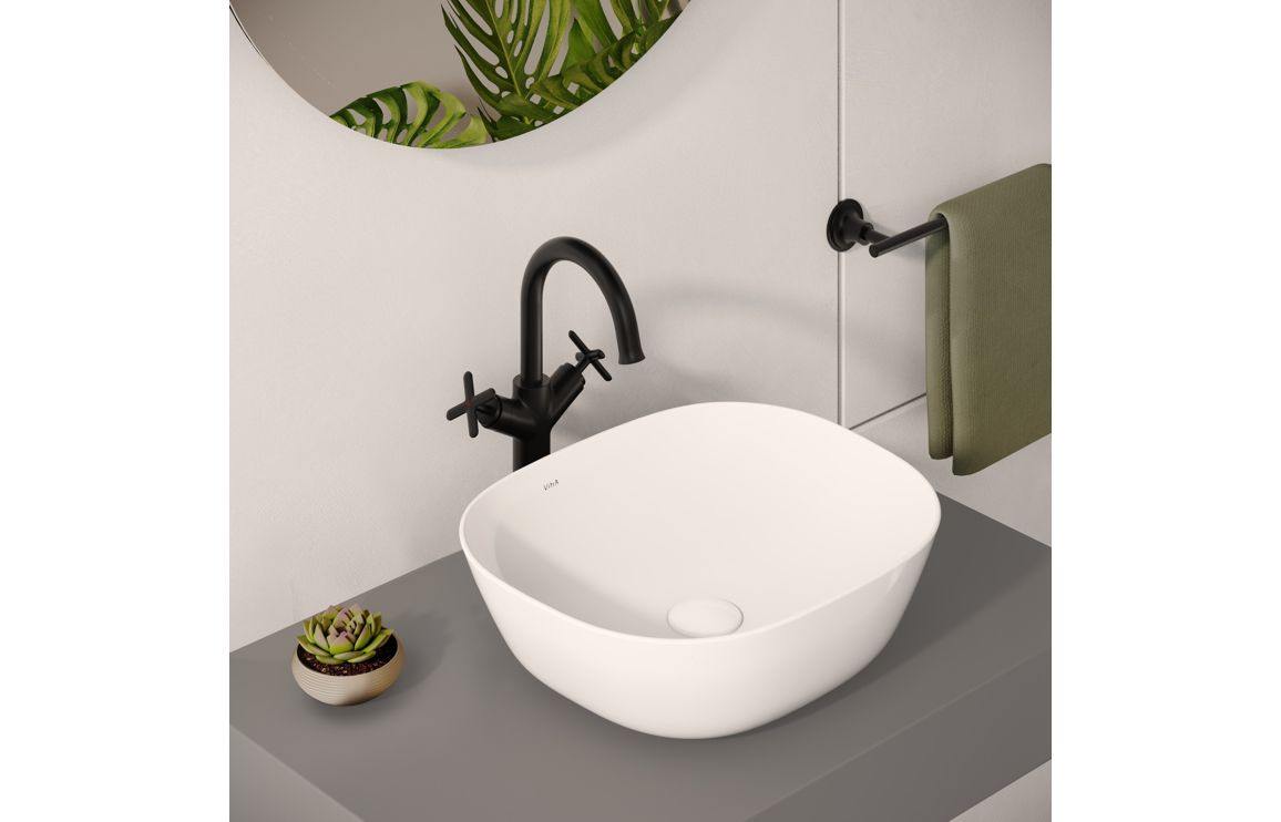 VitrA Origin Classic Tall Basin Mixer (Cross Handles): Brushed Gold, Chrome, Matt Black, Soft Copper
