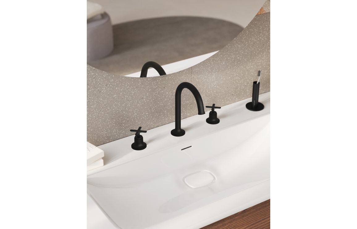 VitrA Origin Classic 3-Hole Basin Mixer: Brushed Gold, Chrome, Matt Black, Soft Copper.