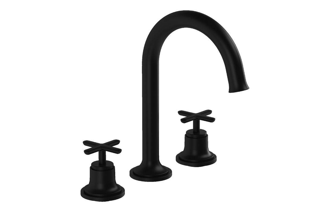 VitrA Origin Classic 3-Hole Basin Mixer: Brushed Gold, Chrome, Matt Black, Soft Copper.