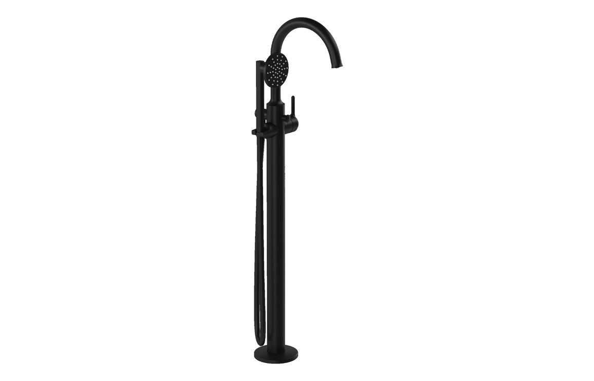 VitrA Origin Classic Floor Standing Bath/Shower Mixer: Brushed Gold, Chrome, Matt Black, Soft Copper