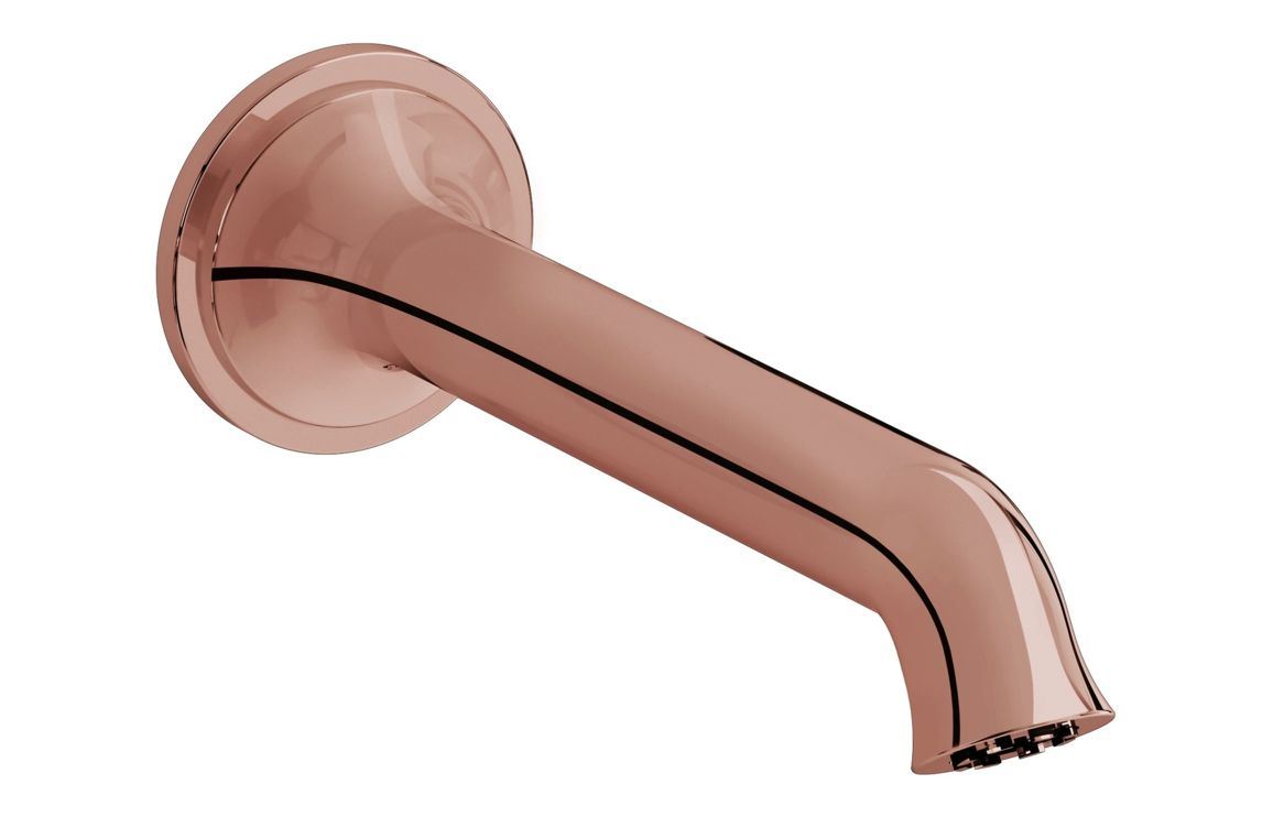 VitrA Origin Classic Wall Mounted Bath Spout: Brushed Gold, Chrome, Matt Black, Soft Copper