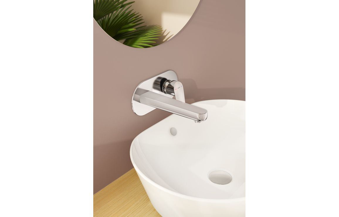 VitrA Flow Round Wall Mounted Basin Mixer - Chrome