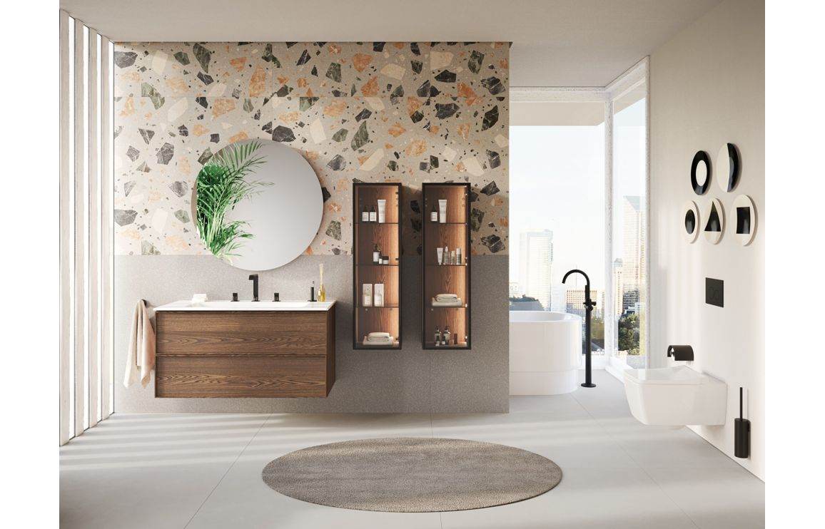 VitrA Origin Classic Floor Standing Bath/Shower Mixer: Brushed Gold, Chrome, Matt Black, Soft Copper