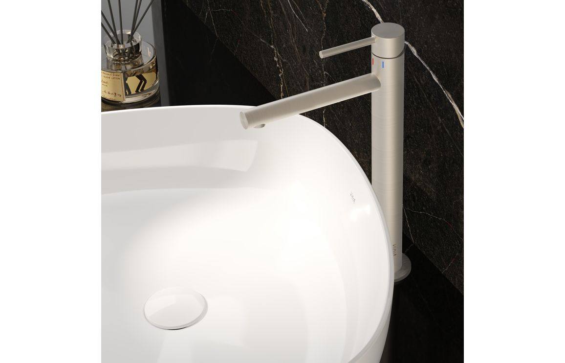 VitrA Origin Extra Tall Basin Mixer: Brushed Nickel, Chrome, Matt Black, Soft Copper