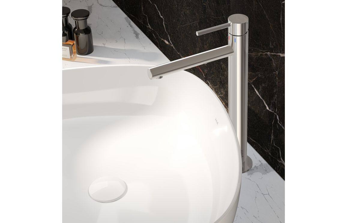 VitrA Origin Extra Tall Basin Mixer: Brushed Nickel, Chrome, Matt Black, Soft Copper