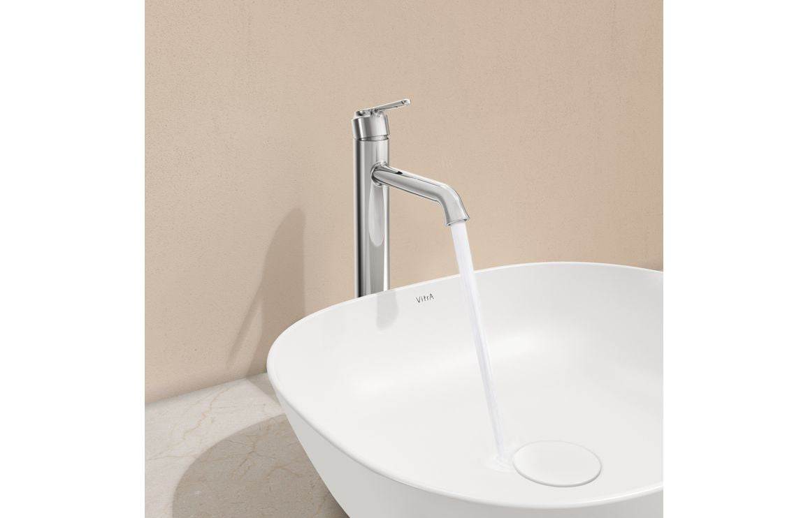 VitrA Origin Classic Tall Basin Mixer (Top Handle): Brushed Gold, Chrome, Matt Black, Soft Copper