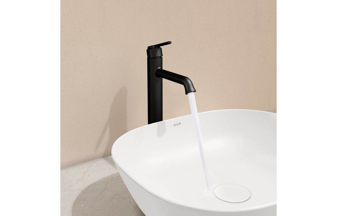 VitrA Origin Classic Tall Basin Mixer (Top Handle): Brushed Gold, Chrome, Matt Black, Soft Copper