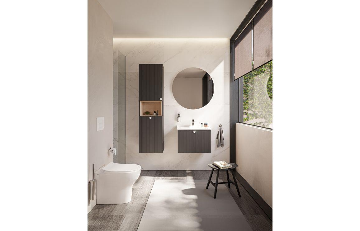 VitrA Root Groove 40cm 2 Door Semi-Tall Unit w/Laundry Basket - Matt White, Matt Fjord Green, Matt Grey, Matt Dark Blue, Matt Graphite, Matt Light Grey,  Matt Retro Green