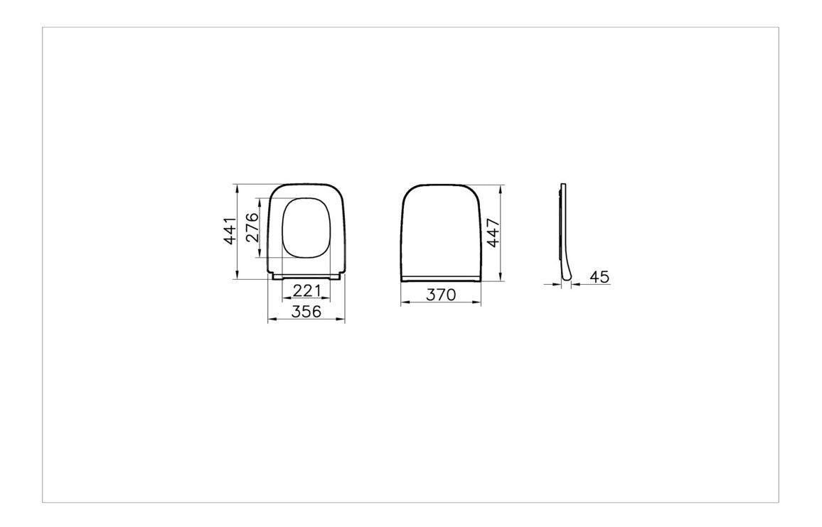 VitrA Integra Square Soft Close Slim Toilet Seat - White