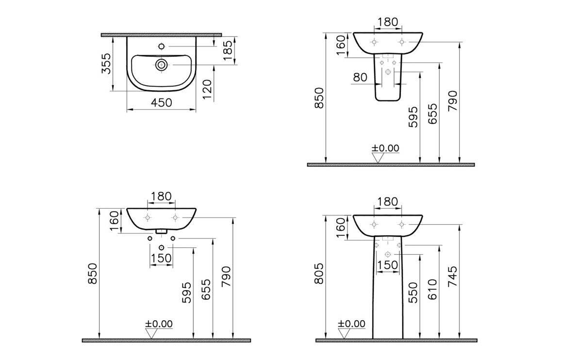 VitrA S20 450x350mm Basin Only - White