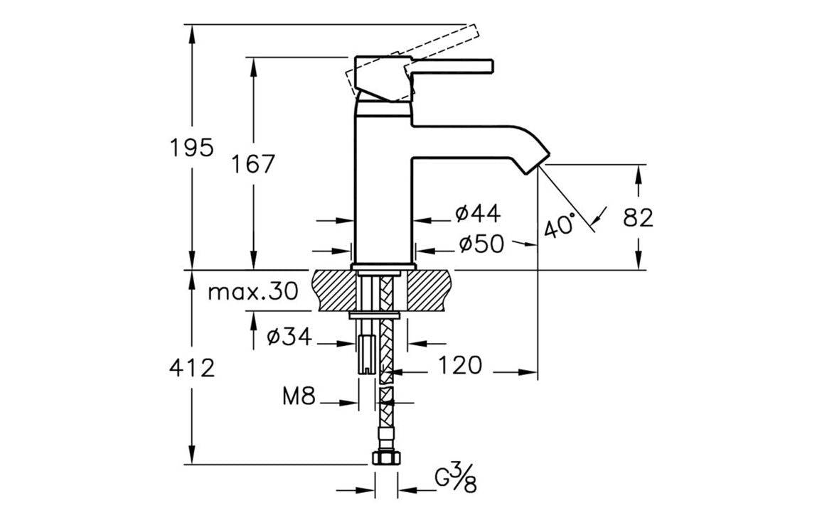 VitrA Minimax S Basin Mixer - Chrome