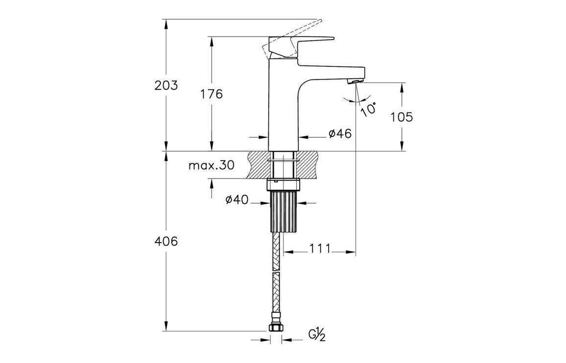 VitrA Flow Square Large Basin Mixer
