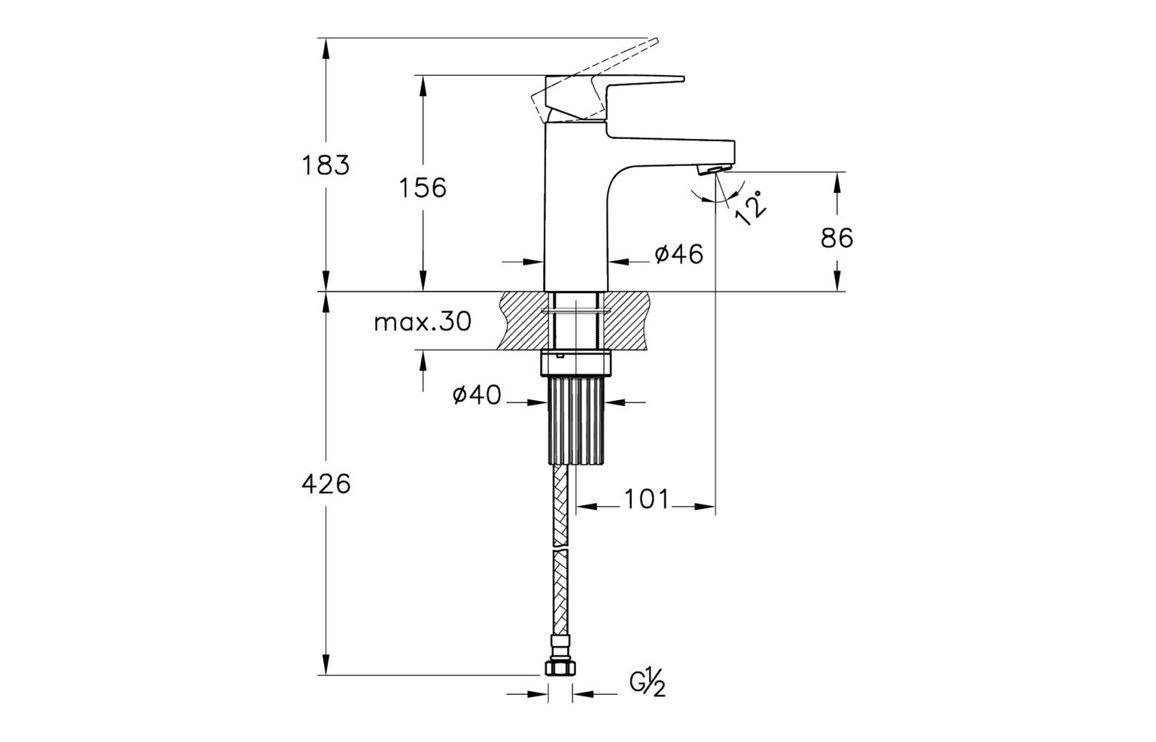 VitrA Flow Square Basin Mixer