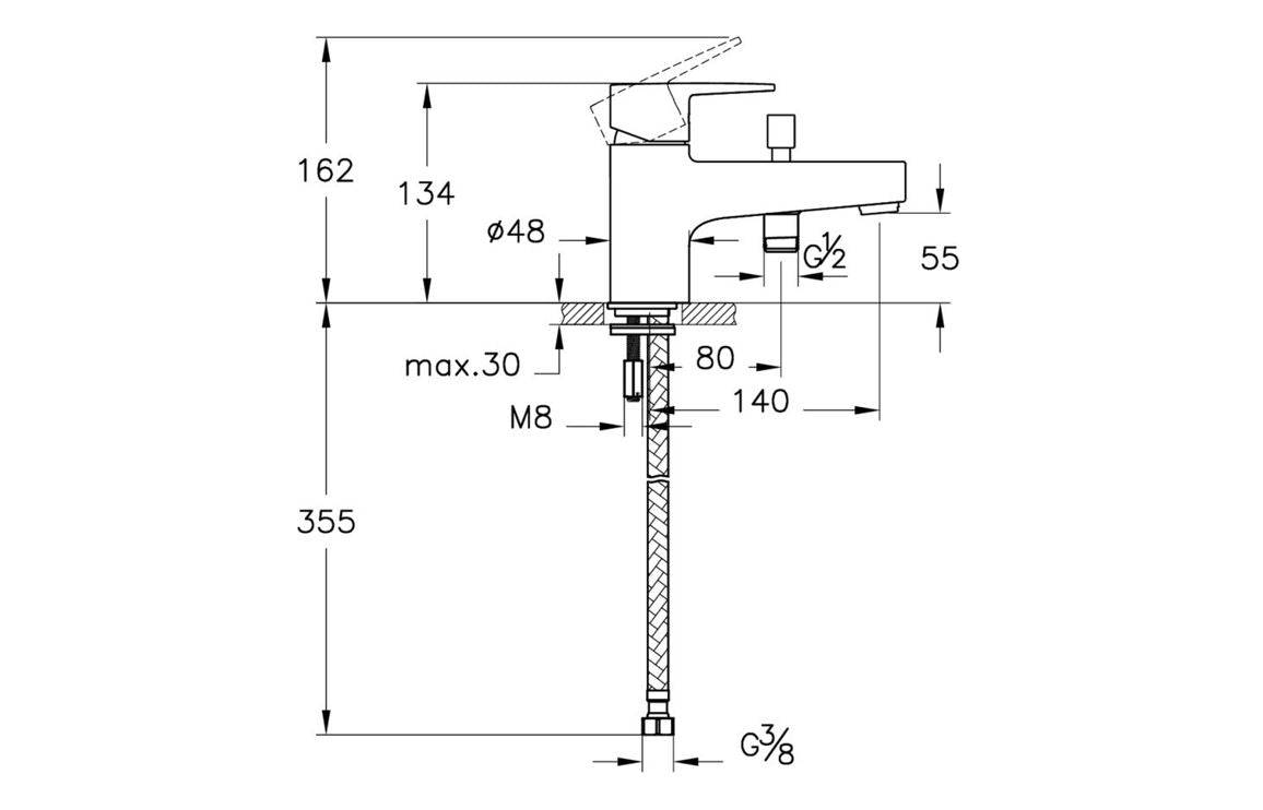 VitrA Flow Square Monohole Bath Filler