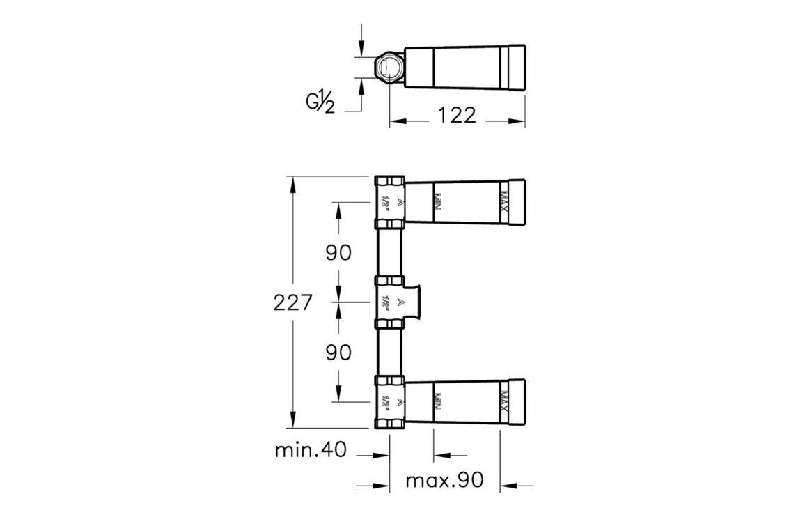 VitrA Origin Classic Concealed Part for 3TH Basin Mixers