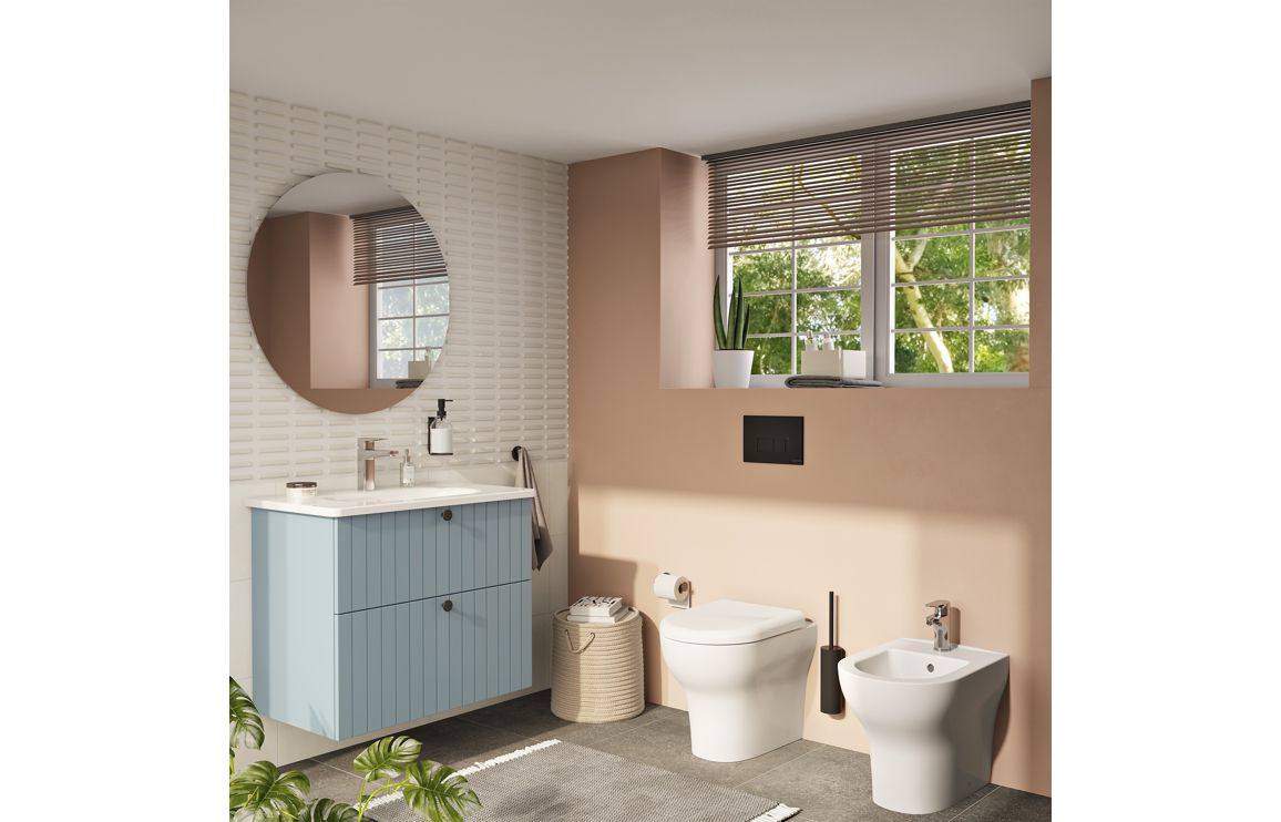 VitrA Root Groove 80cm 2 Drawer Washbasin Unit - Matt White, Matt Fjord Green, Matt Grey, Matt Dark Blue, Matt Graphite, Matt Light Grey,  Matt Retro Green