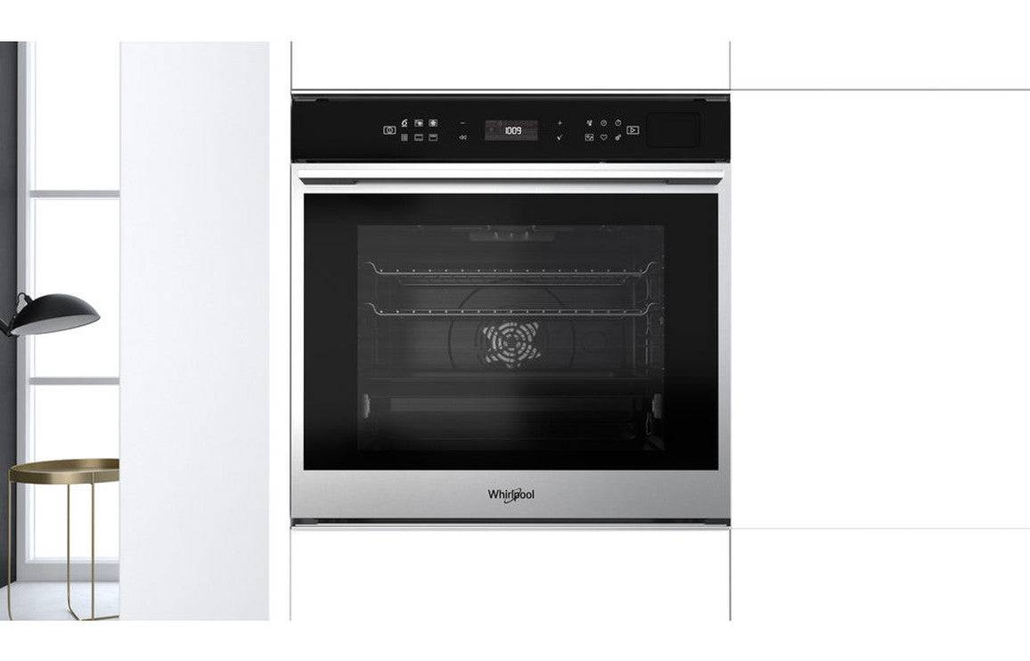 Whirlpool W7 OM4 4S1 P Single Pyrolytic Oven - Black & St/Steel