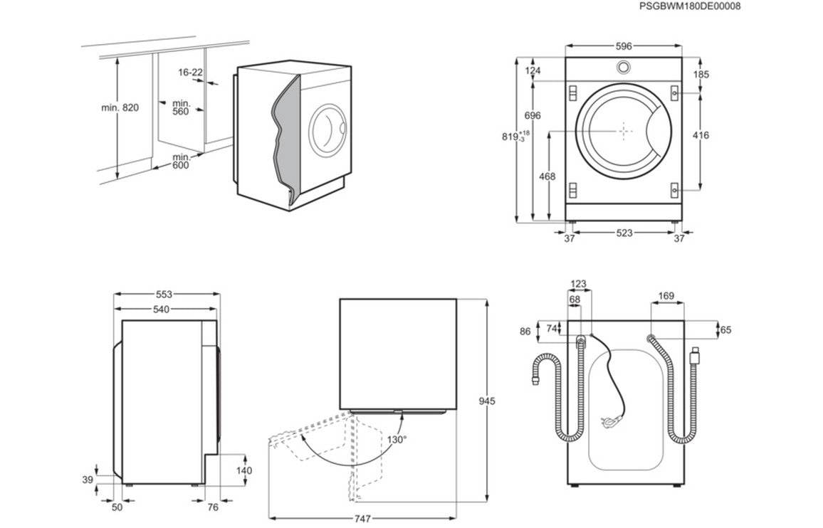 Zanussi Z712W43BI B/I 7kg 1200rpm Washing Machine - White