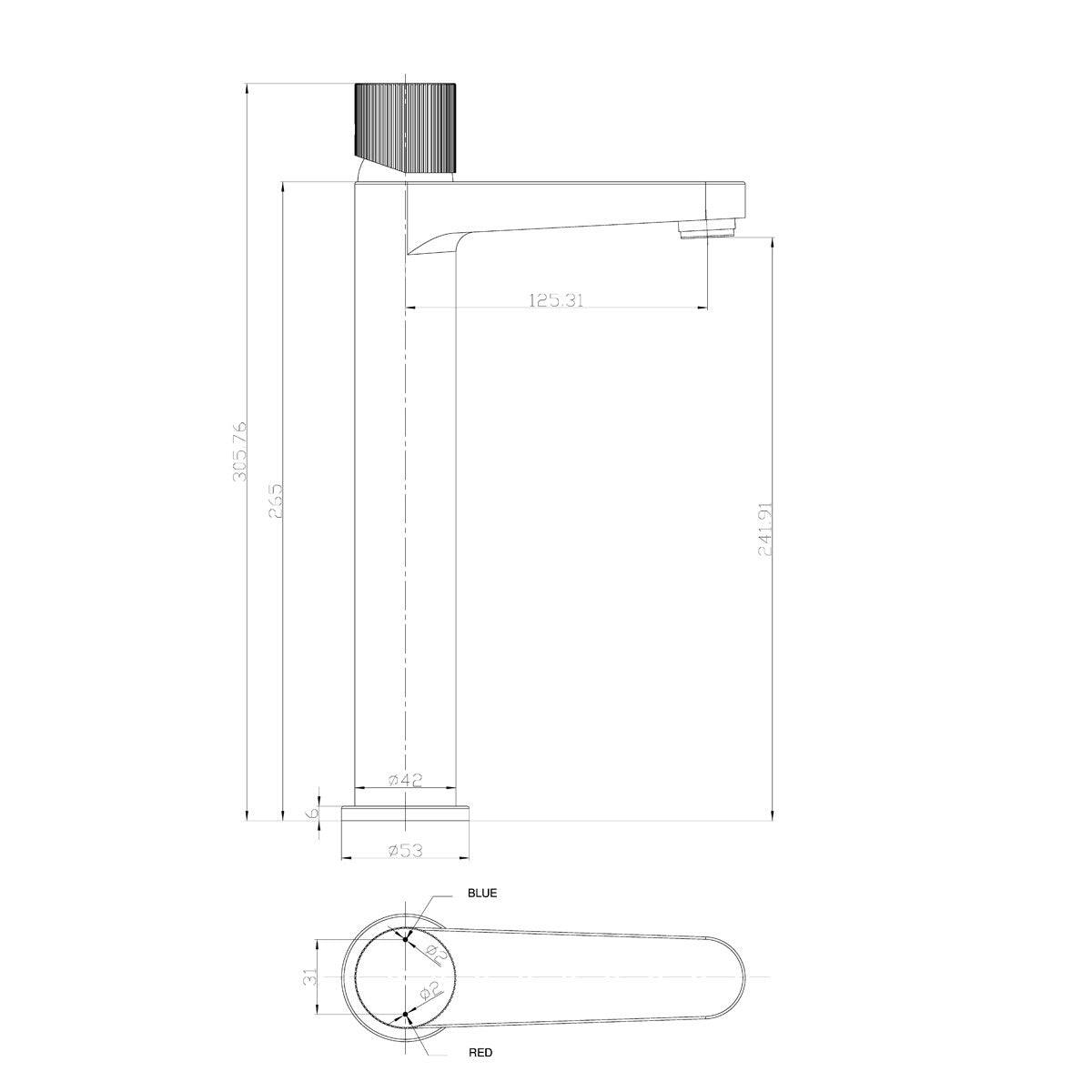 Tall Basin Mixer Brushed Brass