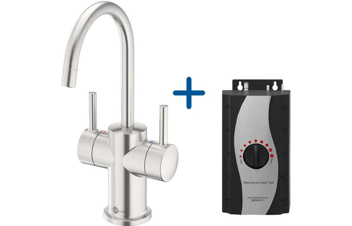 InSinkErator FHC3010 Hot/Cold Water Mixer Tap & Standard Tank - Brushed Steel