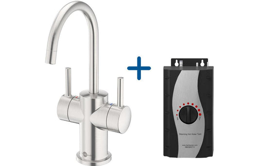 InSinkErator FHC3010 Hot/Cold Water Mixer Tap & Standard Tank - Brushed Steel