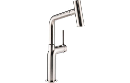 Abode Tubist T Single Lever Mixer Tap w/Pull Out - Brushed Nickel