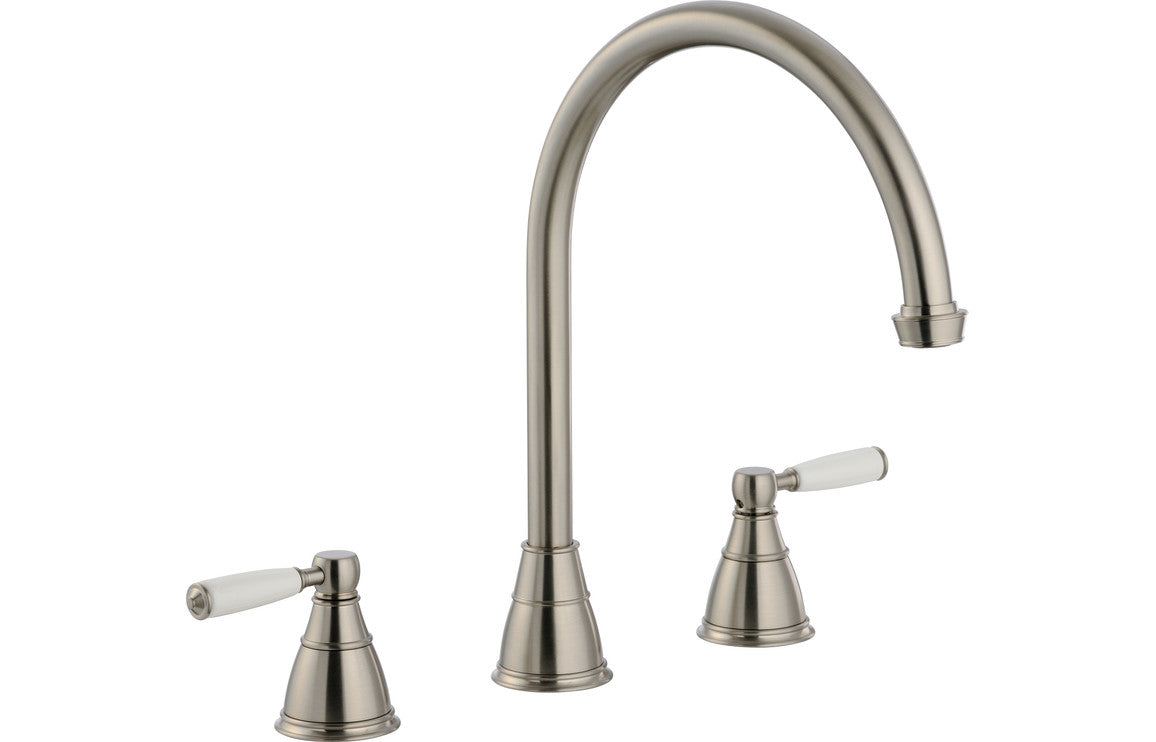 Abode Astbury 3 Part Mixer Tap - Pewter