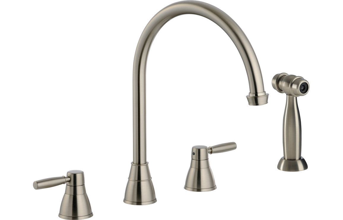 Abode Brompton 3 Part Mixer Tap w/Handspray - Pewter