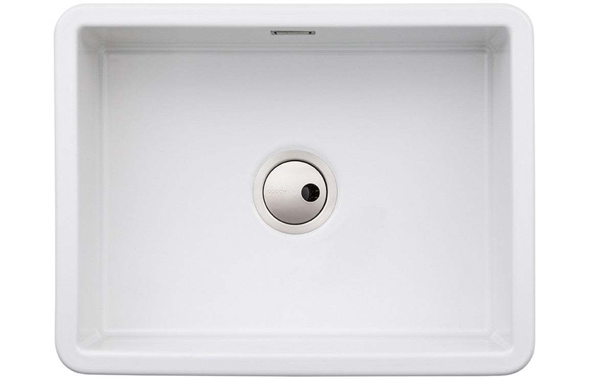 Abode Sandon Large 1B Ceramic Undermount/Inset Sink - White