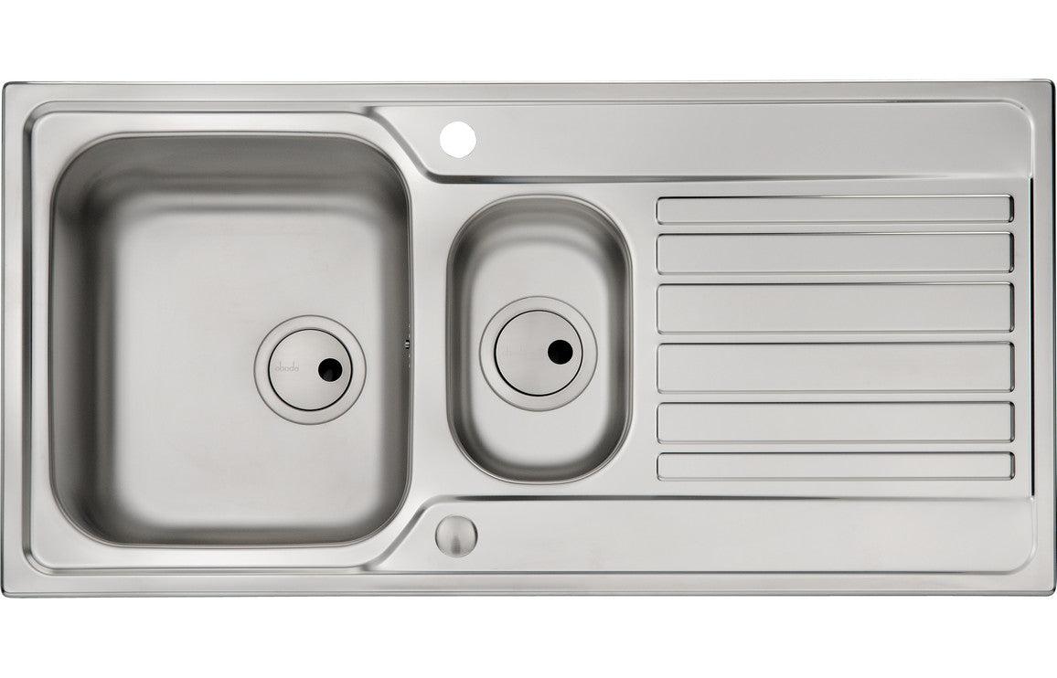 Abode Connekt 1.5B & Drainer Inset Sink - St/Steel