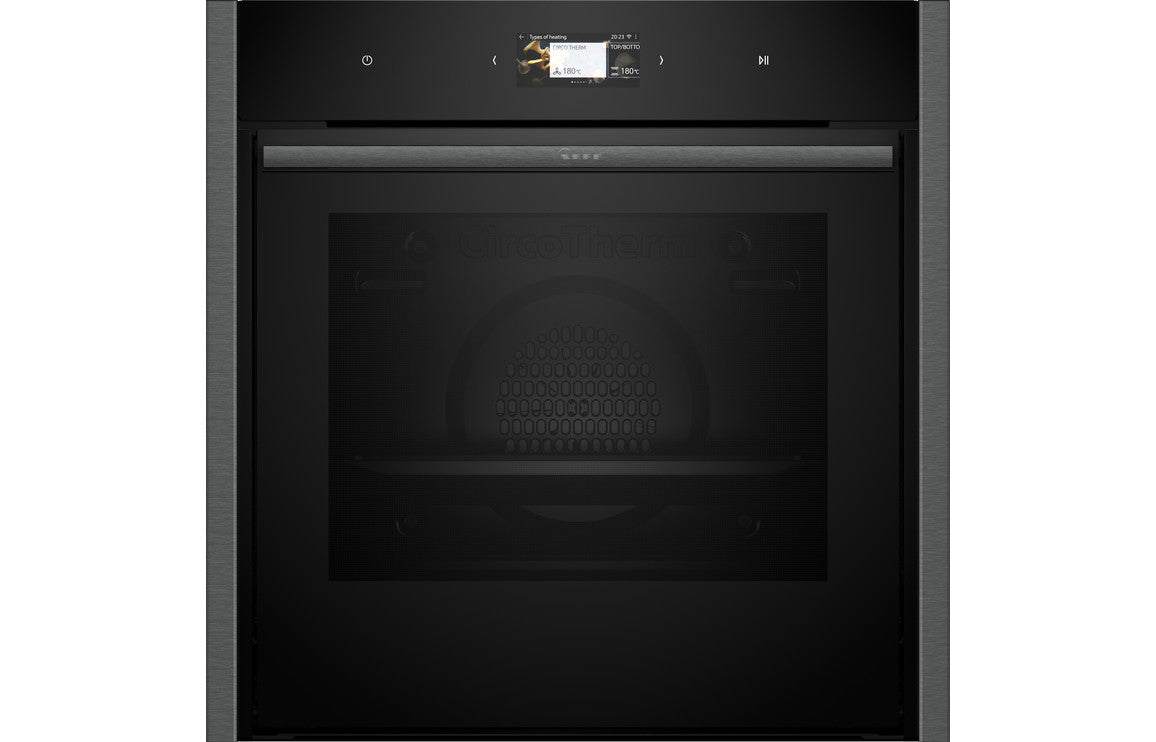 Neff N90 B64CS51G0B Single Slide & Hide Electric Oven - Black w/Graphite Trim