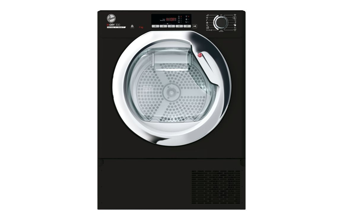 Hoover H500 BATDH7A1TCEB-80 B/I 7kg Dryer - Black w/Chrome Door