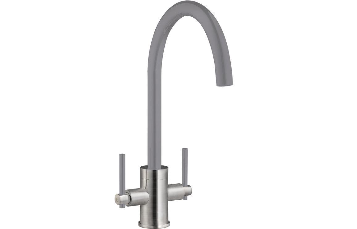 Prima+ Swan Neck Dual Lever Mixer Tap - Grey