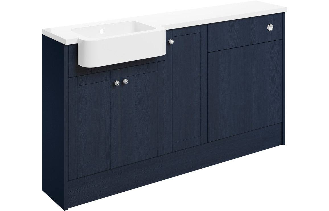 Benita 1542mm Basin  WC & 1 Door Unit Pack (LH) - Indigo Ash