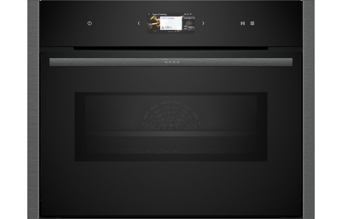 Neff N90 C24MS71G0B Compact Pyrolytic Oven & Microwave - Black w/Graphite Trim