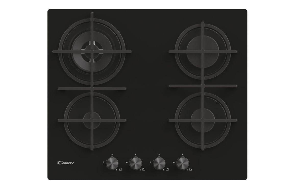 Candy CDK6GR4PBB 60cm Gas on Glass Hob - Black Glass